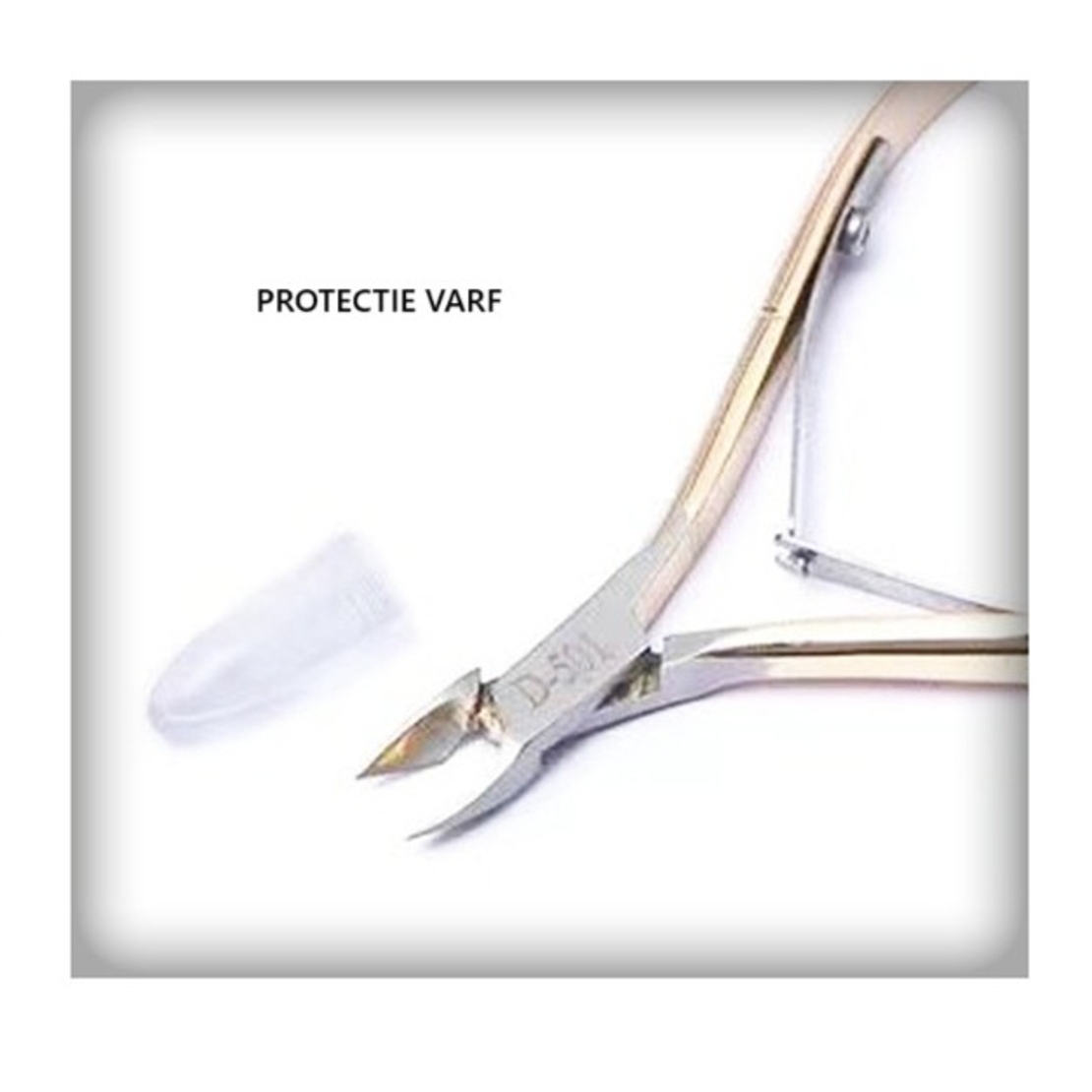 Cleste pentru Unghii si Cuticule, Flippy, din Otel Inoxidabil, Protectie Varf, 17 x 7 x 2 cm, Auriu