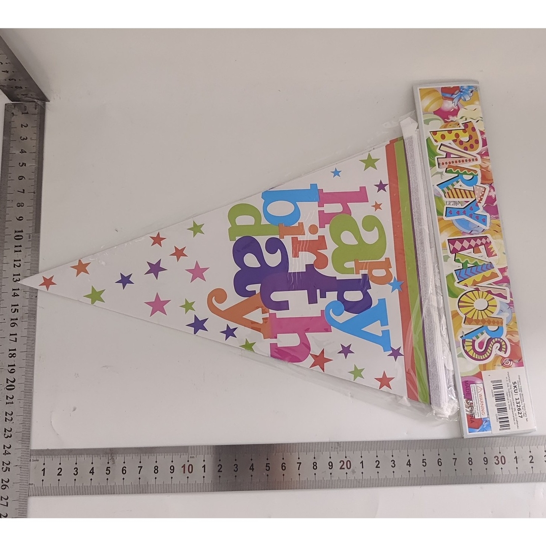 Set 10 Stegulete Tip Banner, Flippy, Colectia Happy Birthday, 270 cm Lungime, din Hartie Cretata, Multicolor
