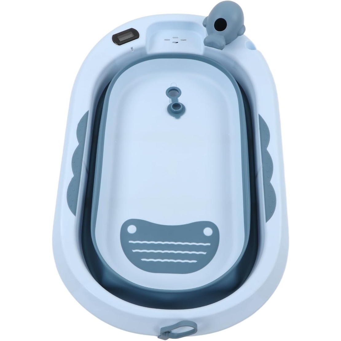 Cada de Baie, Flippy, pentru Copii 0 luni - 6 Ani, cu Termometru, Pliabila, Perna Suport Inclusa, din Plastic, 81.5 x 49 x 21.5 cm, Albastru