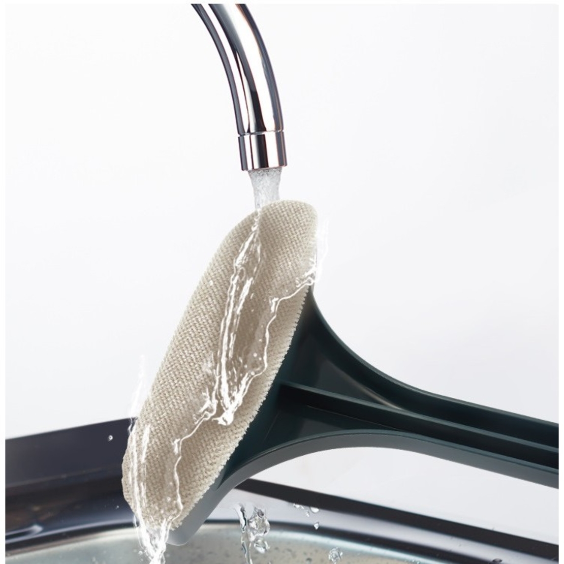 Perie de Spalat si Curatat Geamuri, Flippy, pentru Plase si Suprafete Diverse, 46x16x5 cm, Verde Inchis-Alb