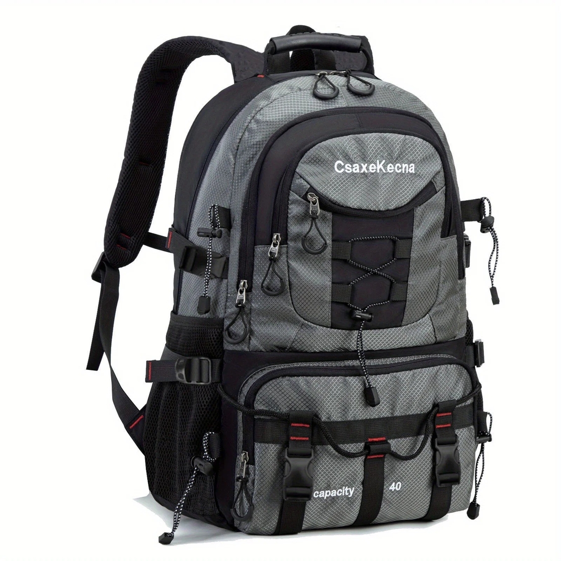 Rucsac Multifunctional de Alpinism, Flippy, Capacitate 36-55 L, de Calatorie, Impermeabil, Slot USB Incarcare Telefon, Bretele Reglabile, 52 x 34 x 19 cm, Gri