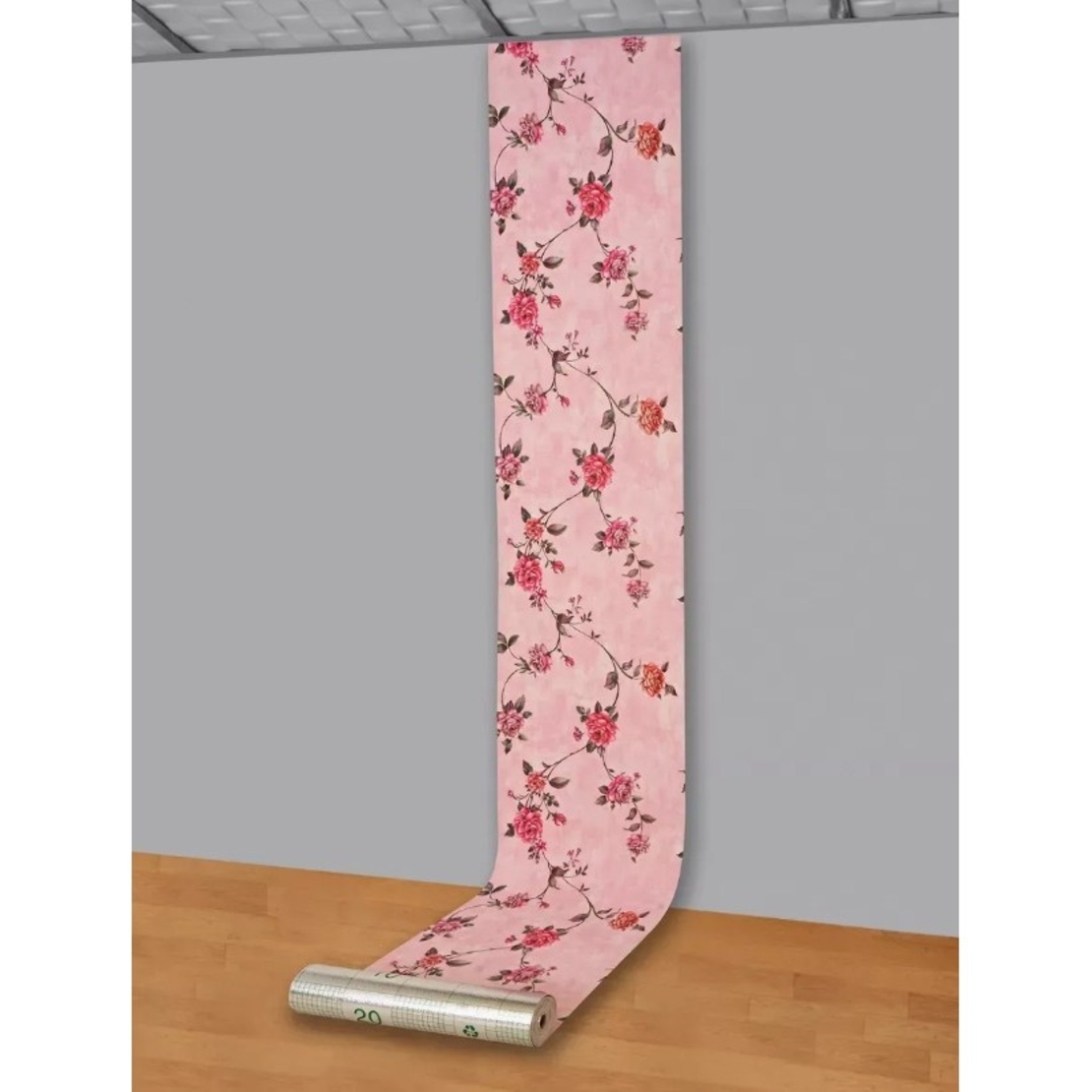 Rola Autoadeziva pentru Perete, Flippy, din Panza, 10 m, Rezistenta la Umezeala, 2.5 mm Grosime, Model Trandafiri, Roz