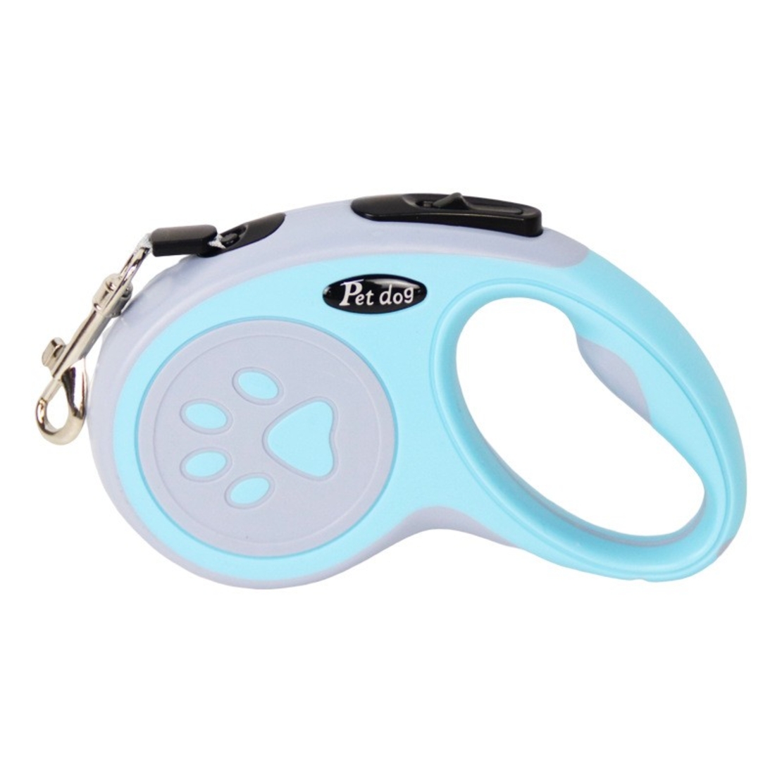 Lesa Automata Retractabila, Flippy, pentru Caini, 3m, 20 kg, ABS, Gri/Bleu, 8x12x4 cm