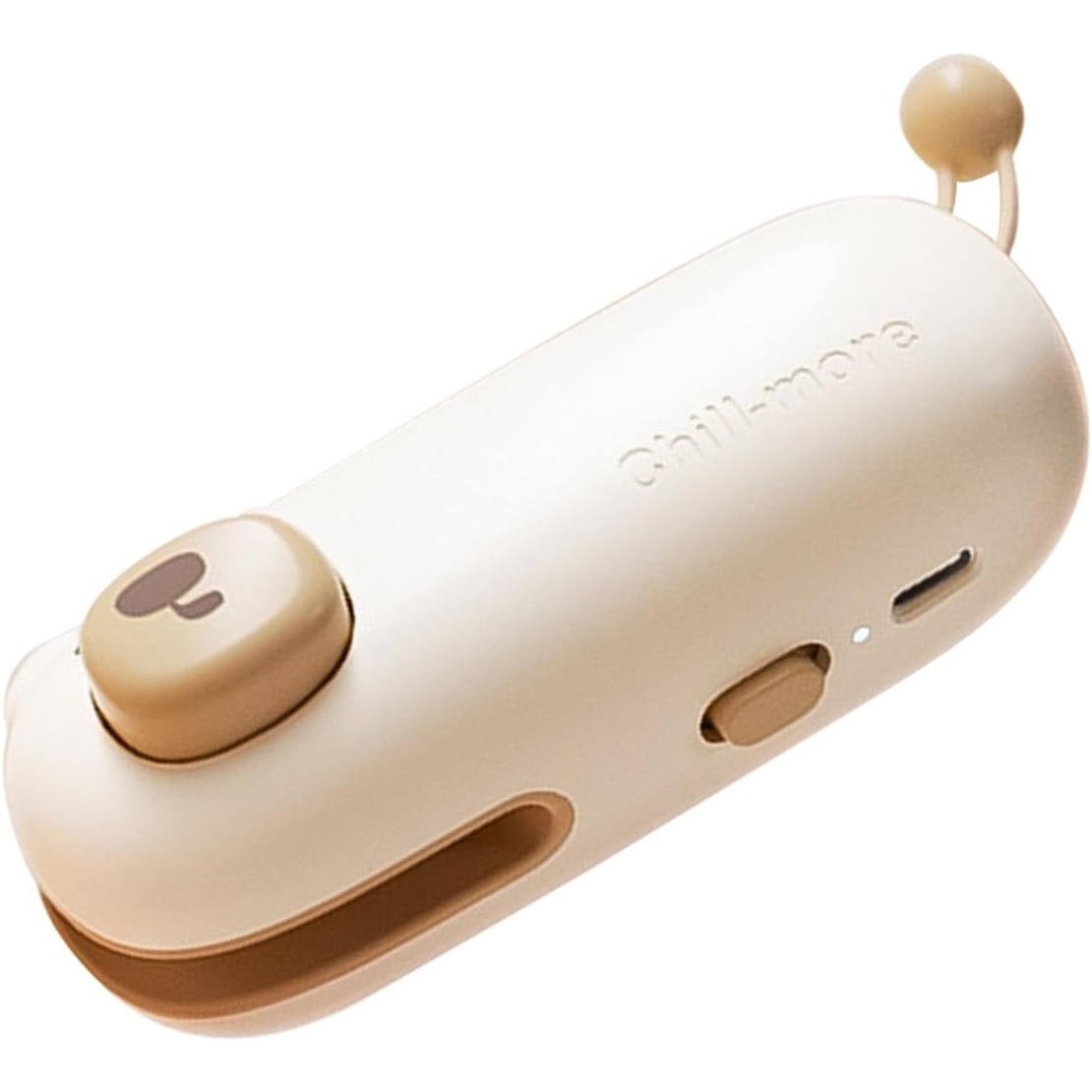 Aparat de Sigilat Ambalaje, Flippy, Incarcare USB Tip C, 400 mAh, 10.2 x 3.7 x 4.3 cm, Model Ursulet, Maro