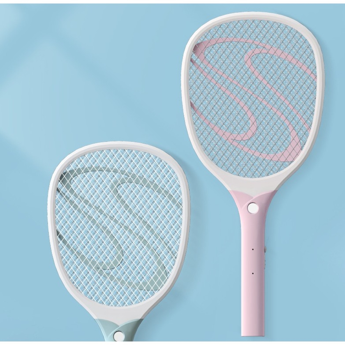 Paleta Electrica pentru Tantari, Muste sau Insecte LED, Flippy, Plastic, Casa si Gradina, Anti-insecte, Alb-Roz