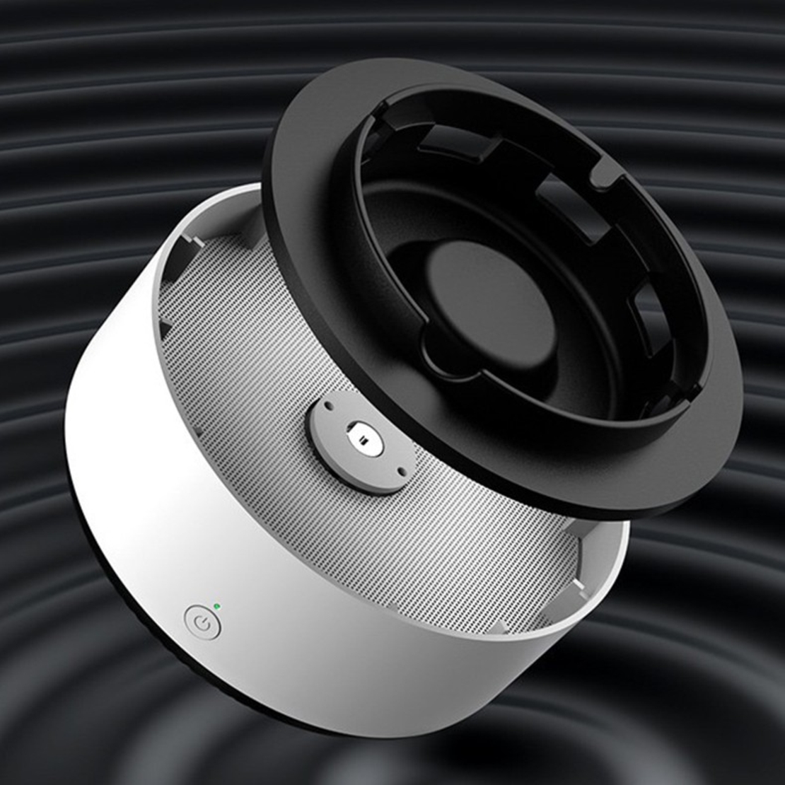 Scrumiera Multifunctionala cu Absorbtie, Flippy, Incarcare USB, cu Purificator de Aer, Scrumiera cu Absorbtie Fum, 14,5 x 14 x 7,5 cm, Gri