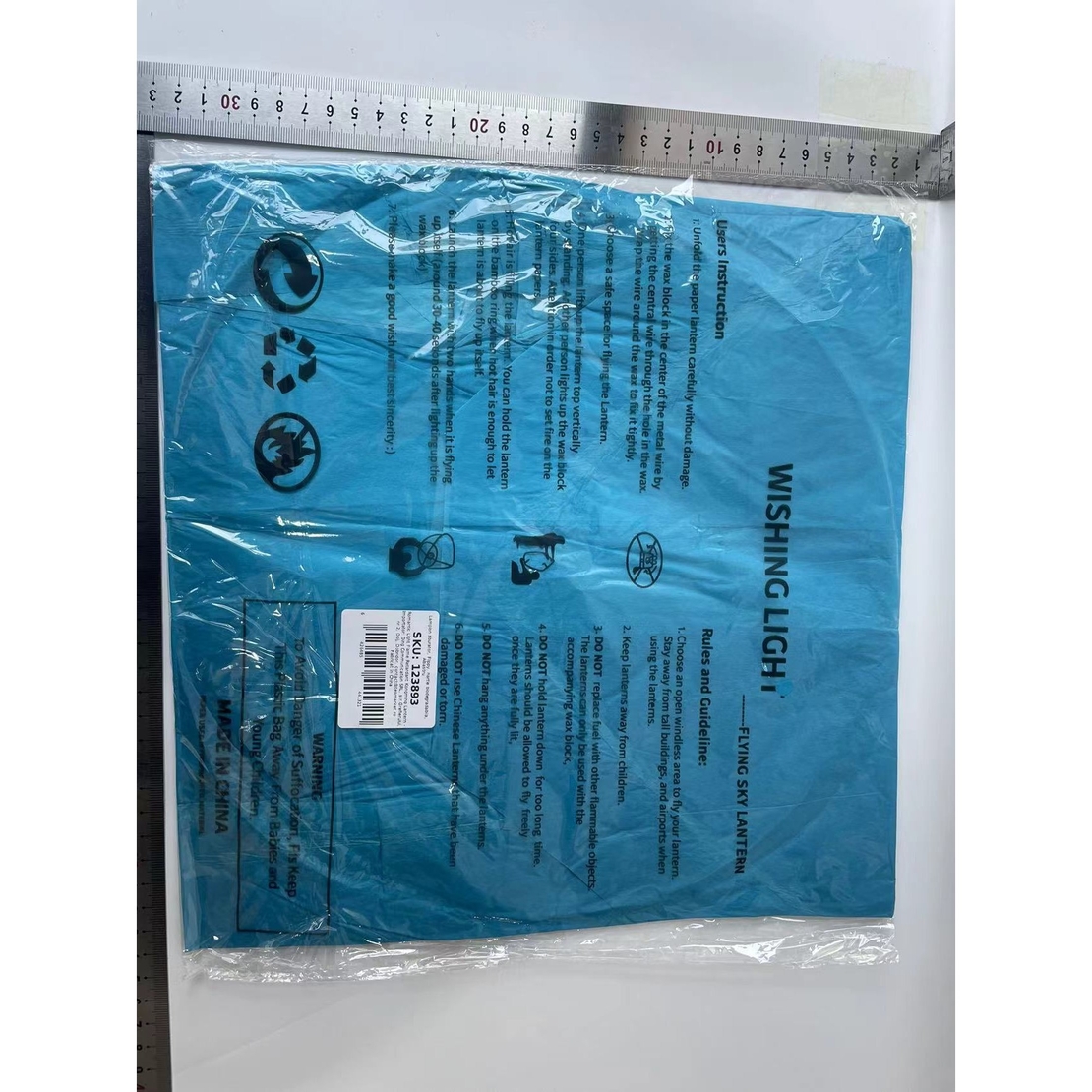 Lampion zburator, Flippy, hartie biodegradabila, Albastru