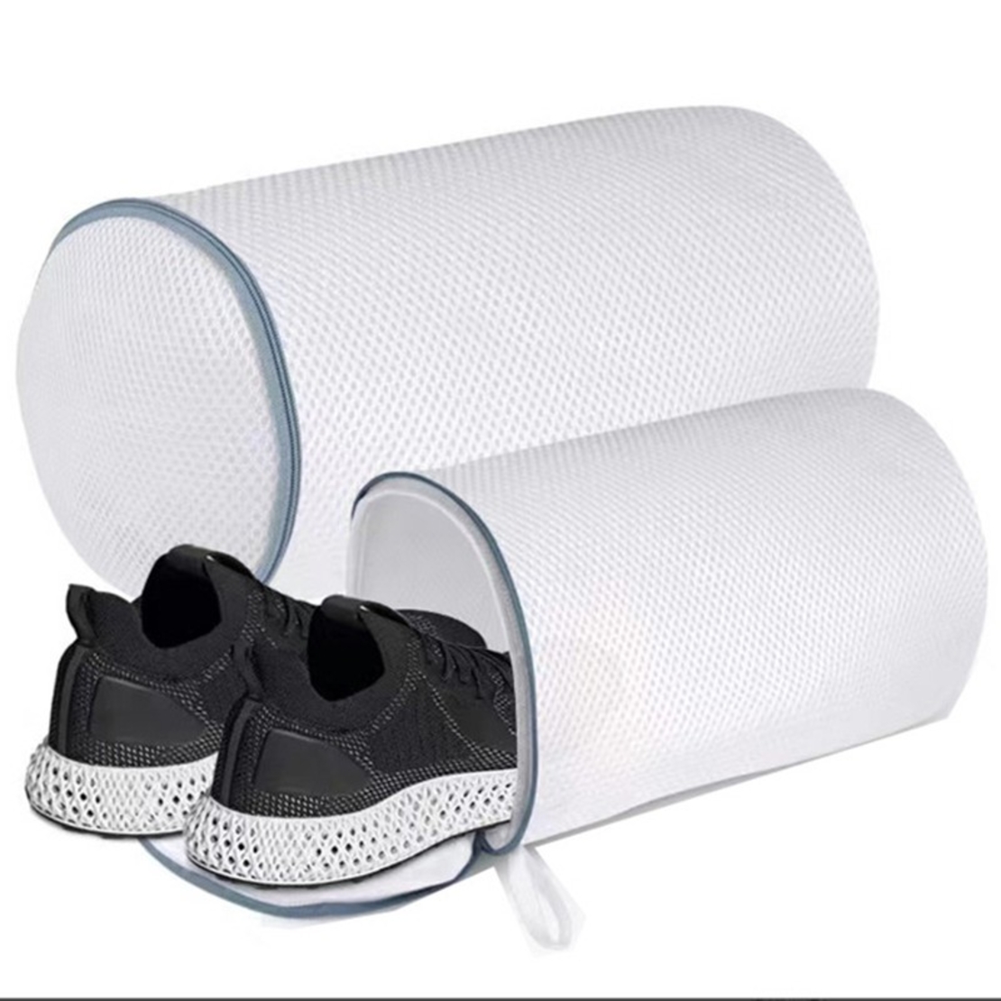 Sac Cilindric pentru Spalare Incaltaminte, Flippy, Dimensiuni Mici, pentru Masina de Spalat, 31x18x3 cm, Alb