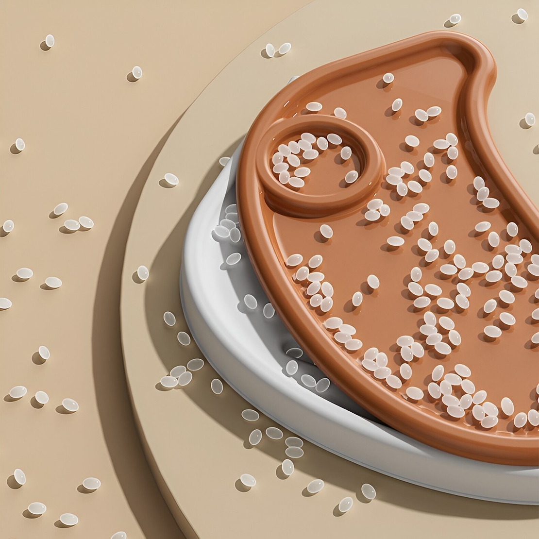 Scaun de Masa pentru Bebelusi si Copii Flippy, cu Roti, cu Tetiera, Telescopic, Pliabil, Masuta Reglabila, Suport Picioare, Scaun cu Invelis Piele Artificiala, Centura Siguranta, Spatiu Depozitare, 97 x 73 x 65 cm, Maro