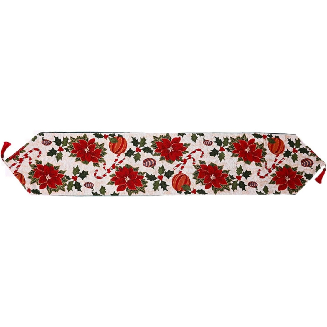 Napron Decorativ pentru Masa, Flippy, Model Flori, Tematica Craciun, 35 x 180 cm, Rosu