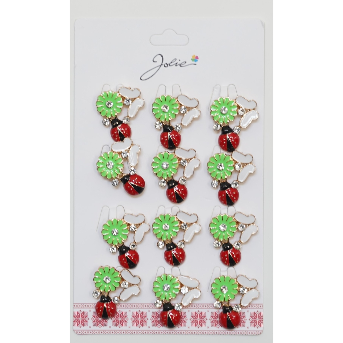 Set 12 Brose Martisor Primavara Margareta cu Fluture si Buburuza