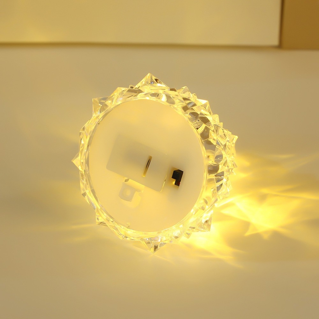 Lampa de Veghe, Flippy, Model IceBerg, Lumina Calda, cu Baterii, Transparenta, 6.5x8 cm