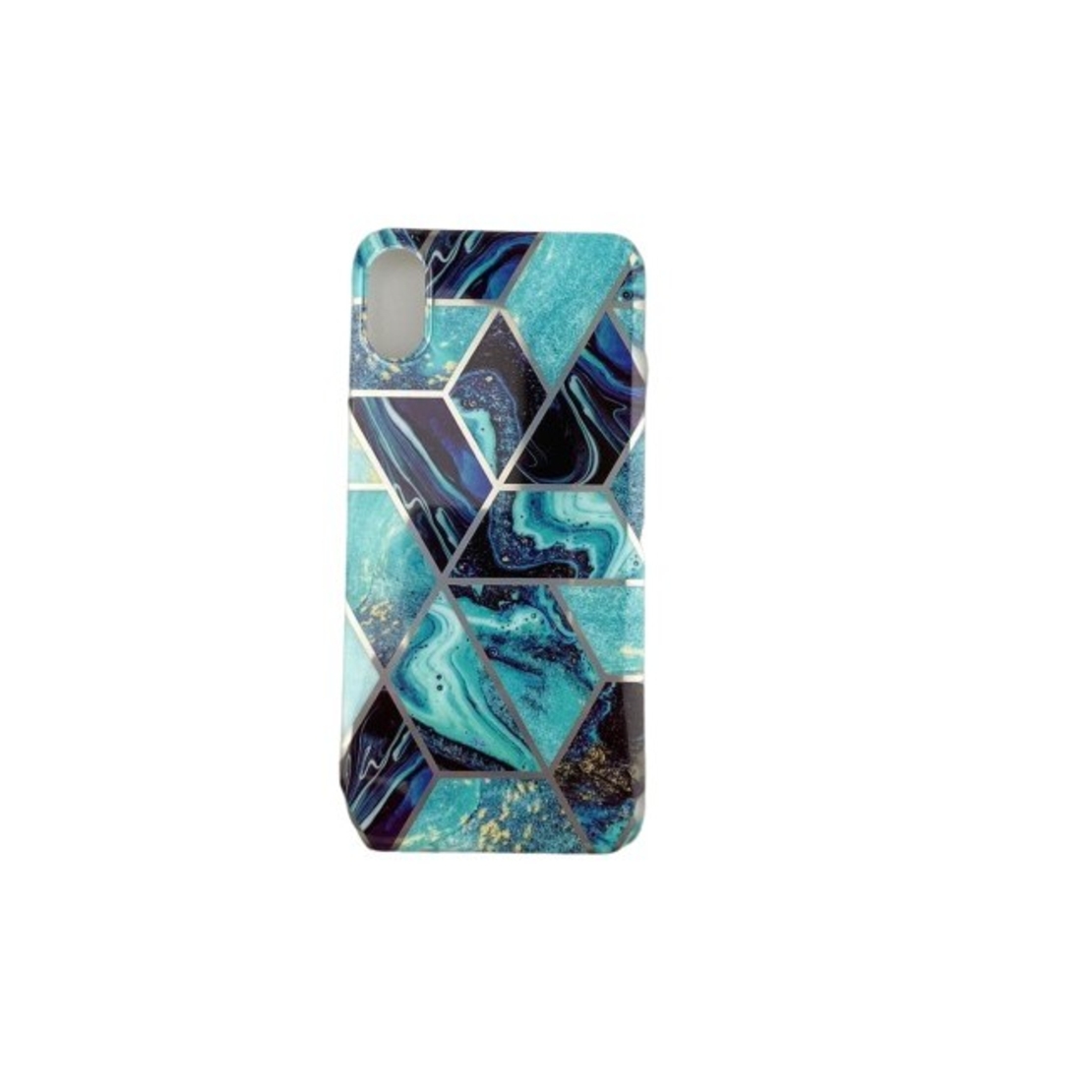 Husa protectie pentru Apple iPhone X/XS Soft IMD TPU Marble Geometric Albastru