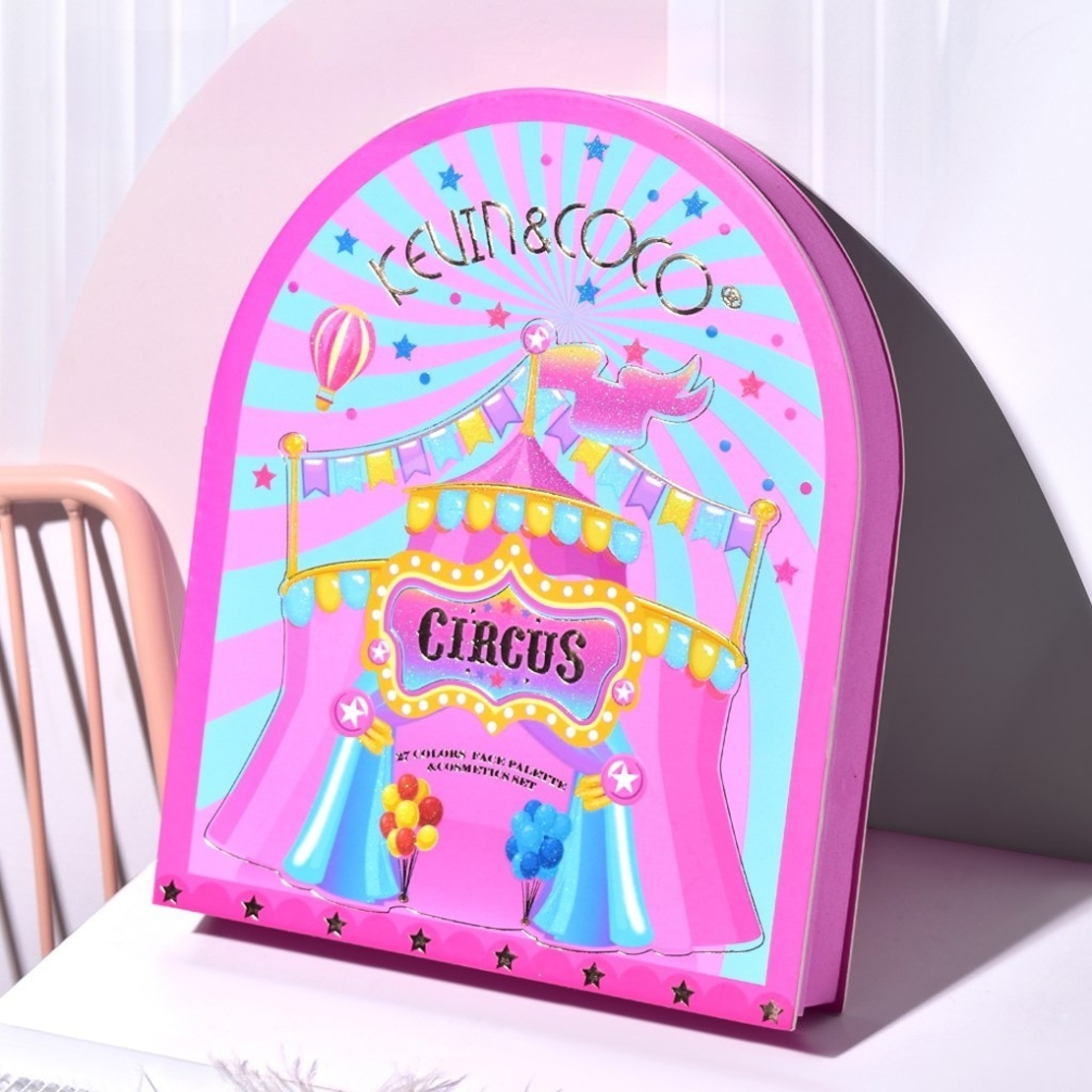 Set 9 Produse de Machiaj, KEVIN & COCO, Arch Circus, 27 culori, 17 x 22.5 x 3.3 cm