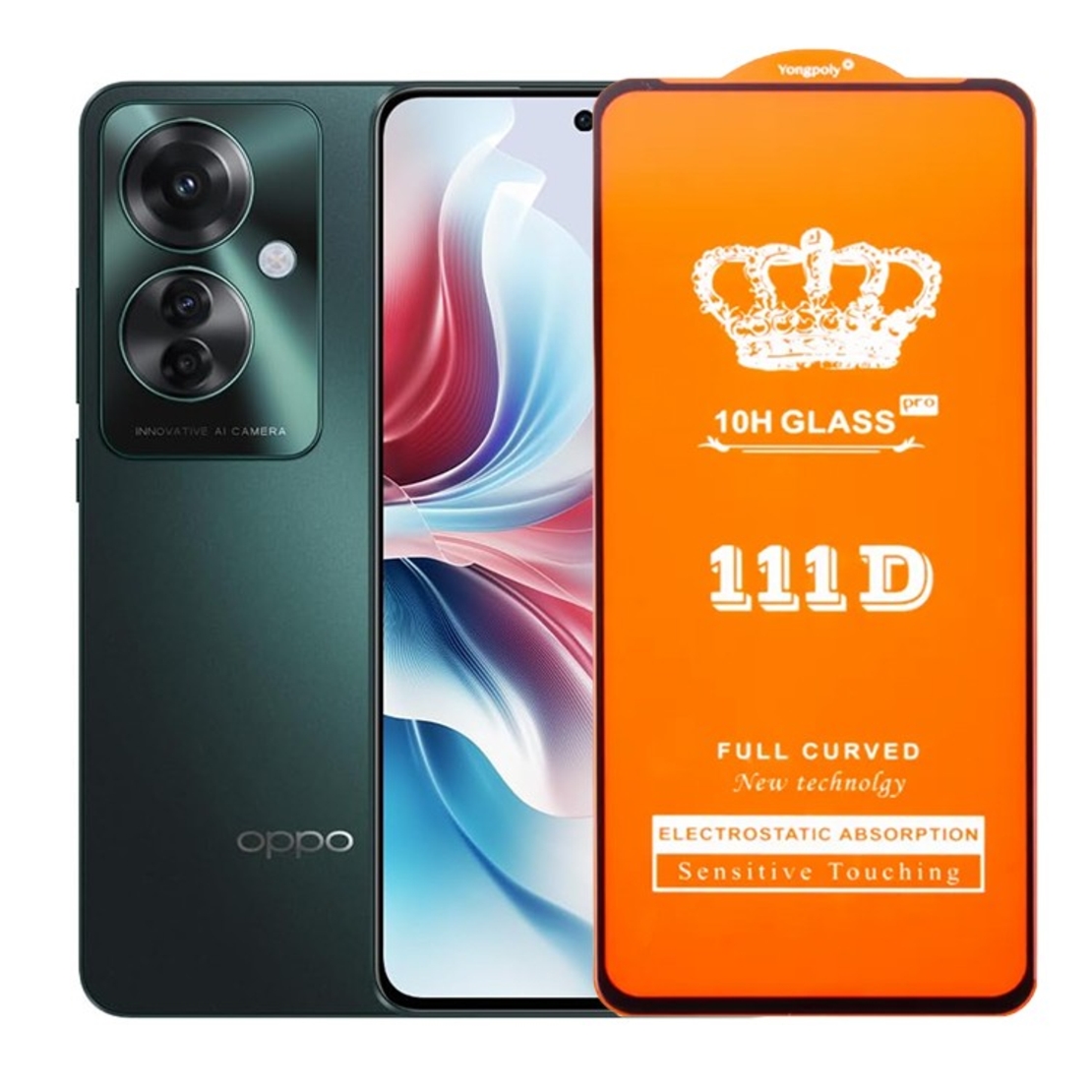 Folie Sticla Securizata pentru Oppo Reno 11F, Flippy, Sticla de Protectie Compatibila cu Oppo Reno 11F, Full Cover 111D, HD, Margini Negre, Transparenta