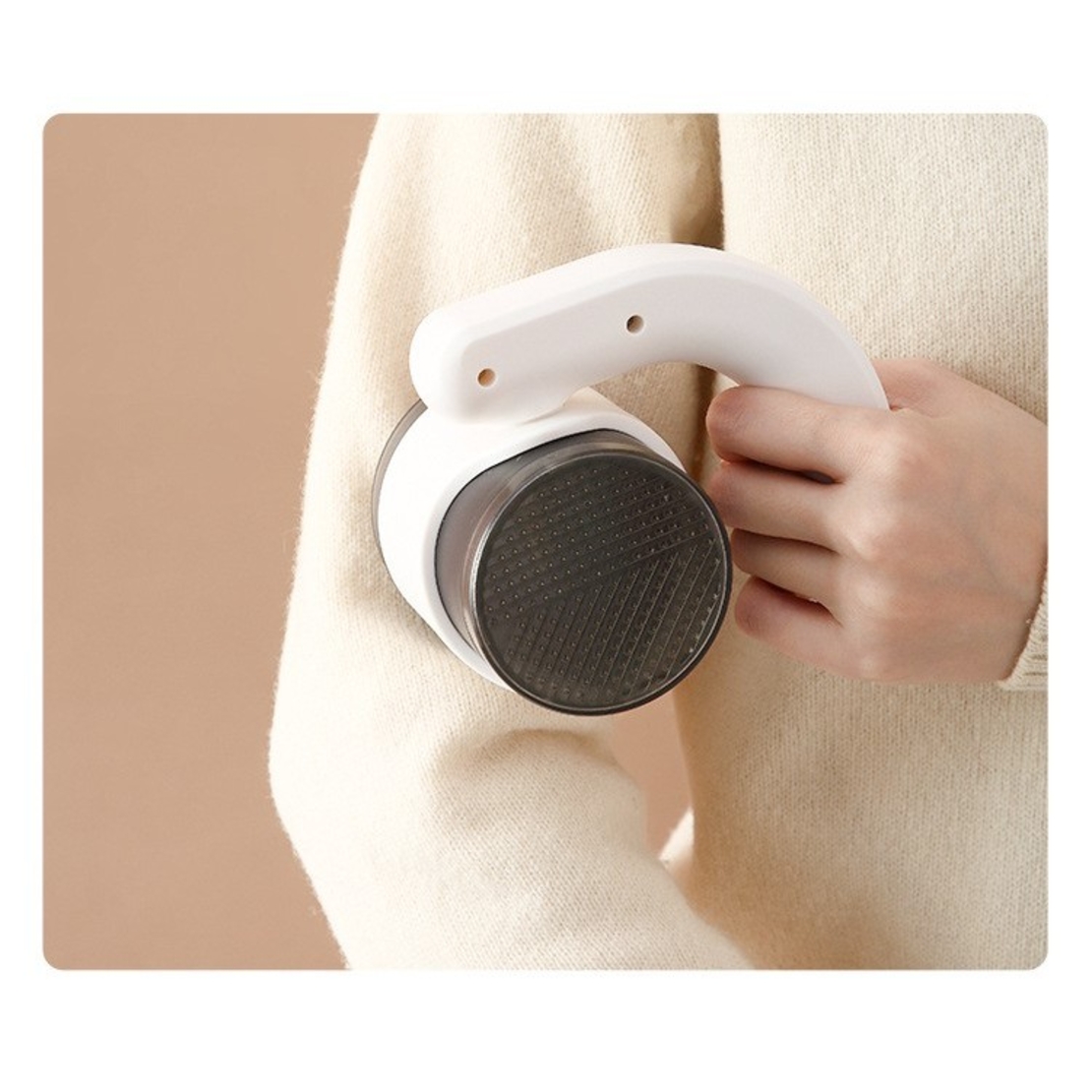 Aparat Pentru Curatat Scame, Par Si Praf, Flippy, cu LED, Pentru Diferite Tipuri De Material, Cu Lame Din Otel Inoxidabil, Compartiment de Depozitare, Maner Reglabil, 11x10.5x8.7 cm, Alb