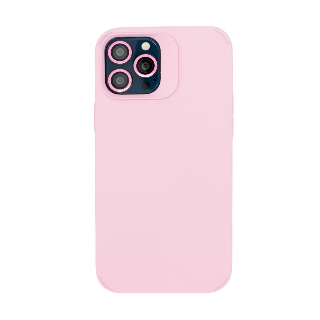 Husa Apple iPhone 13, Flippy, din Silicon Lichid, Interior din Microfibra, Lentile Fosforescente de Protectie Camera, Anti Amprenta, Rezistenta la Socuri, Roz