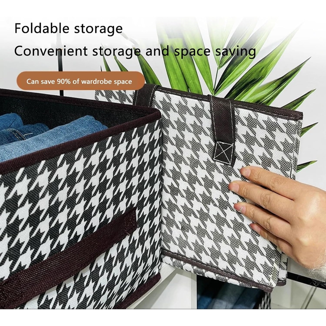 Cutie De Depozitare, Flippy, Pentru Haine, Lenjerie, Sosete Si Sutiene, Material Textil, 7 Compartimente, 44x30x20 cm, Culoare Alb-Negru