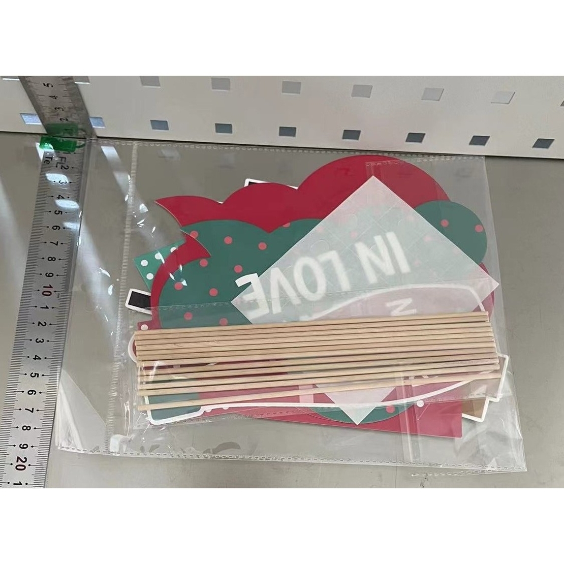 Set 12 Accesorii pentru Petrecere, Flippy, Props pentru Photo Corner, Tematica Iubire, Multicolor