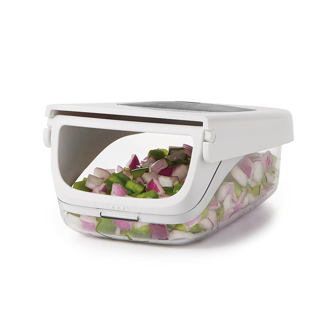 Feliator pentru Legume, Flippy, Ustensila Bucatarie, Presa Manuala pentru Carfoi Pai, Multifunctional, 20x12.5x10 cm, ABS, Alb