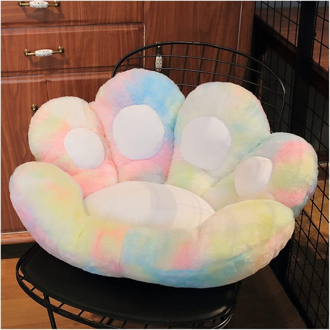 Perna Decorativa, Flippy, Model Laba de Pisica, din Plus, pentru Scaun/Canapea/Podea, 80 x 70 cm, Multicolor