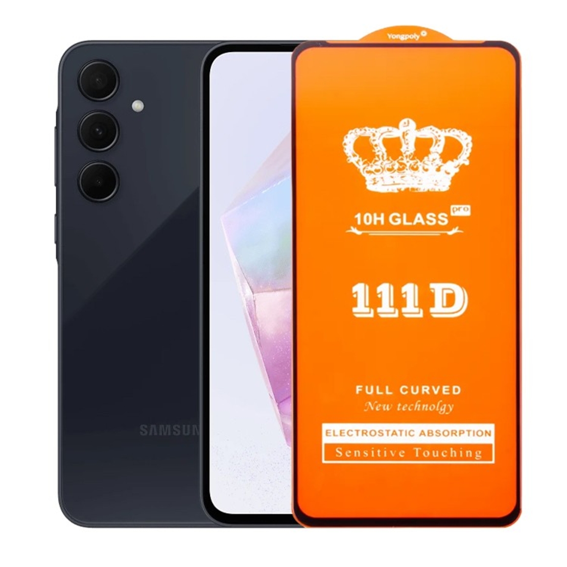 Folie Sticla Securizata pentru Samsung Galaxy A35 4G/5G, Flippy, Sticla de Protectie Compatibila cu Samsung Galaxy A35 4G/5G, Full Cover 111D, HD, Margini Negre, Transparenta