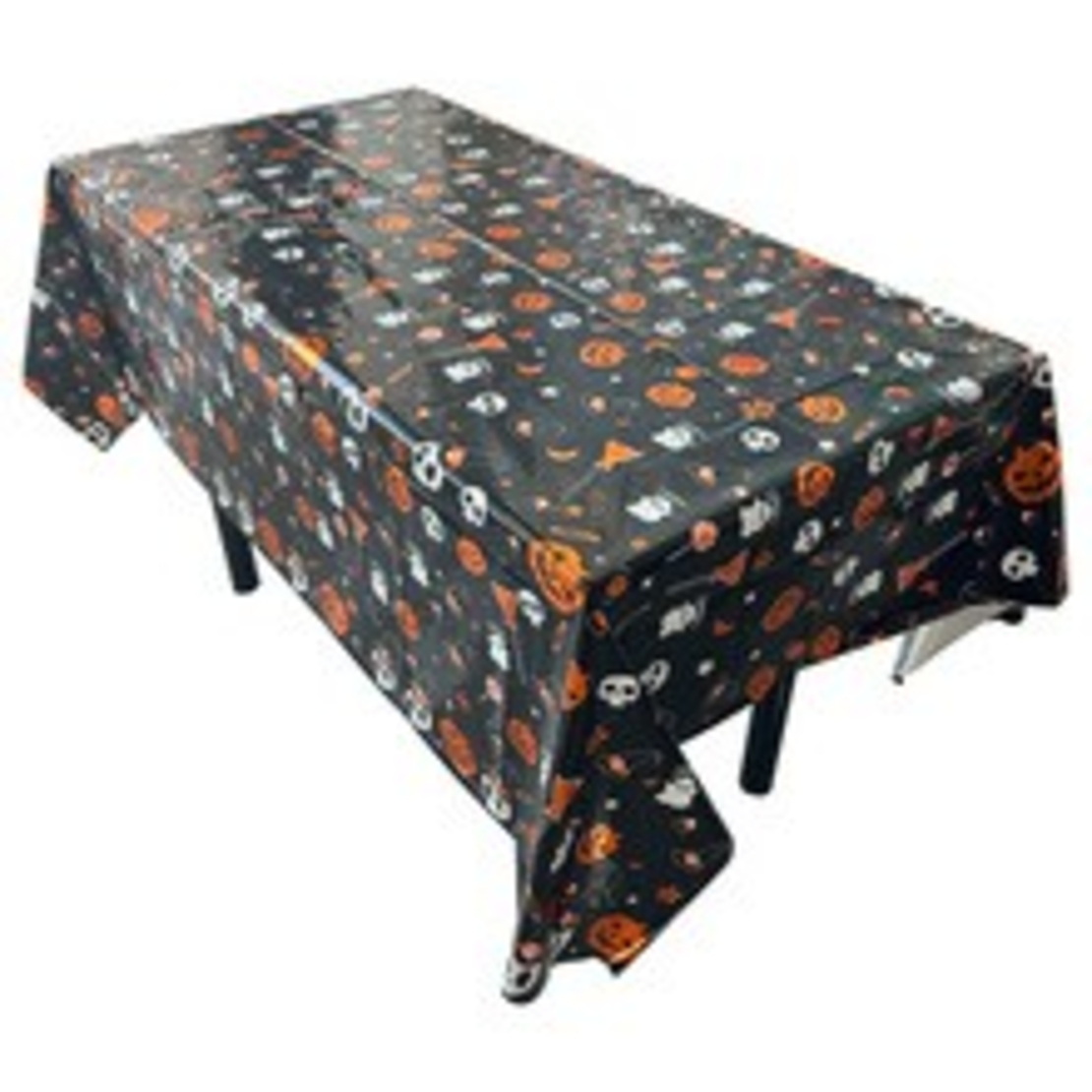 Fata de Masa, Flippy, din Folie, Imprimeu Halloween - Boo, 137 x 274 cm, Negru