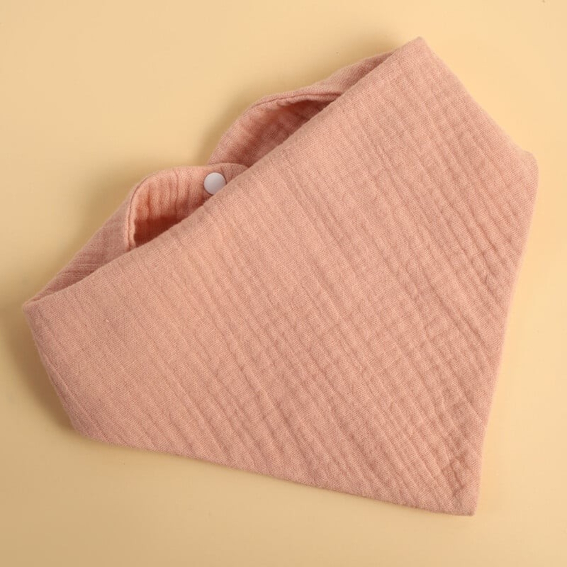 Baveta Triunghiulara, Flippy, din Bumbac, pentru Copii 0-12 Luni, 33x32 cm, Rezistenta la Apa, Roz