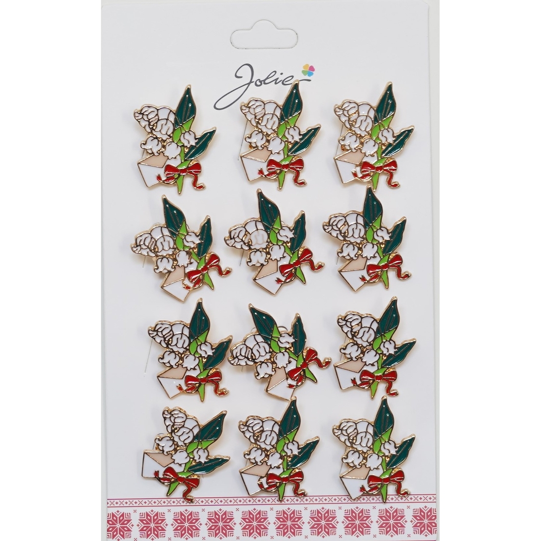 Set 12 Brose Martisor Flori Lacrimioare si Scrisoare