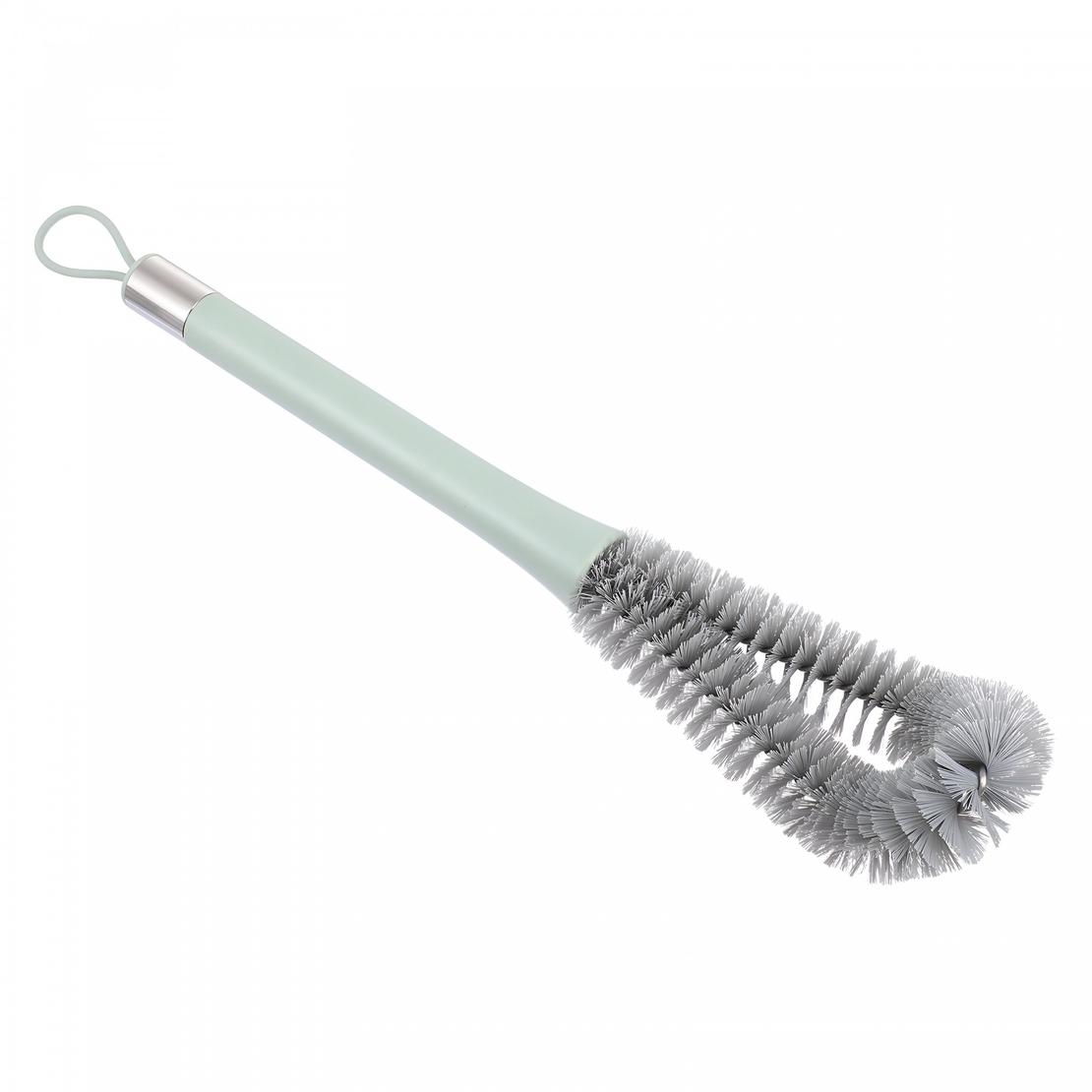 Perie de Curatat Pahare, Sticle, Biberoane, Flippy, cu Maner Lung, Uz Casnic, Silicon, Ergonomic, 3.9x5.4x38.5cm, Verde