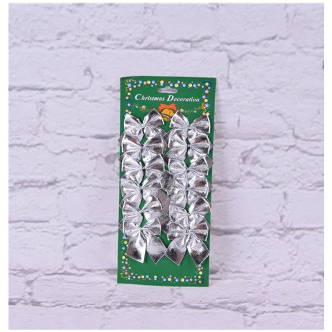 Set 12 Fundite pentru Brad, Flippy, 5.5 cm, din Poliester, Argintiu