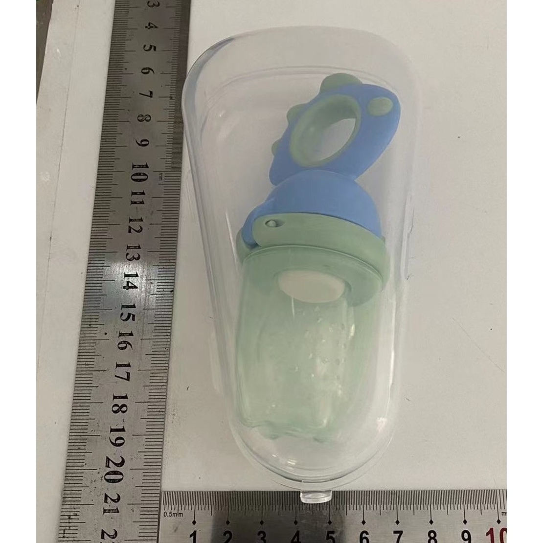 Suzeta pentru Fructe, Flippy, pentru Bebelusi, din Silicon Alimentar, +4 Luni, 2 mm Grosime Gauri Tetina, 12.4 x 5.1 x 4.7 cm, Albastru
