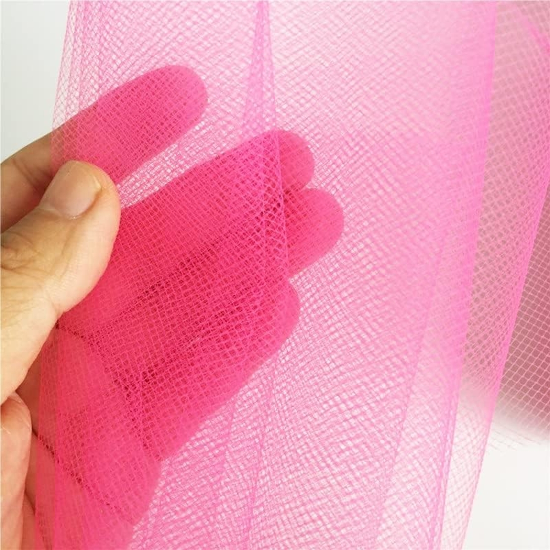 Tul Decorativ, Flippy, 15 cm Latime, 22 cm Lungime, din Poliester, Roz