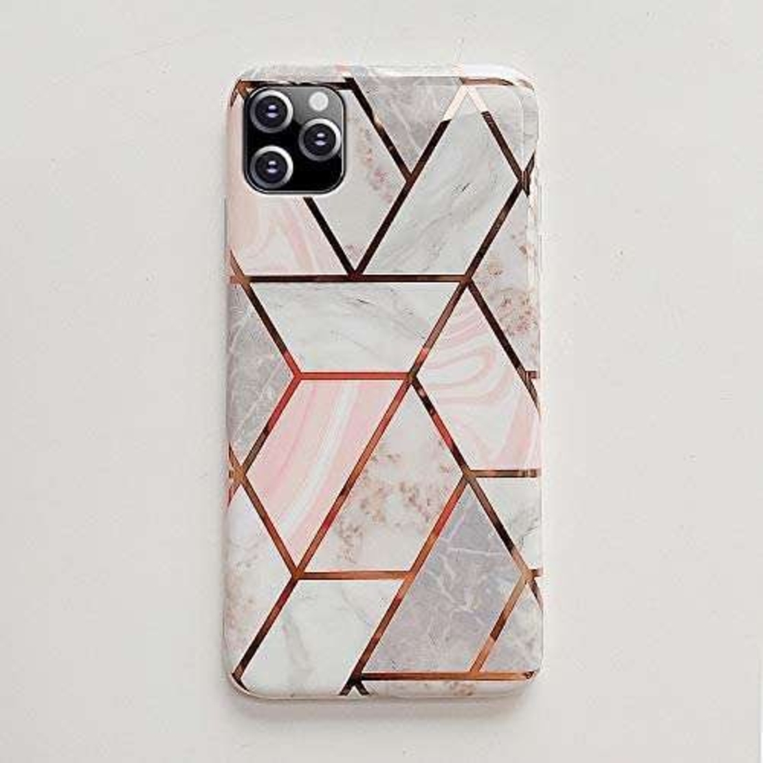Husa protectie pentru Huawei P Smart 2020 Soft IMD TPU Marble Geometric Alb