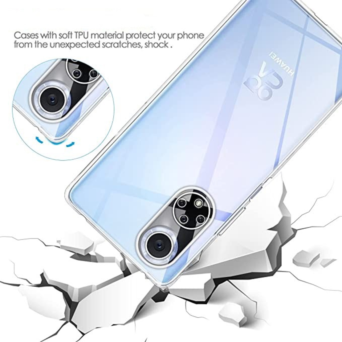 Husa Protect Plus pentru Huawei NOVA 9 SE, Flippy, Silicon Subtire, Transparenta
