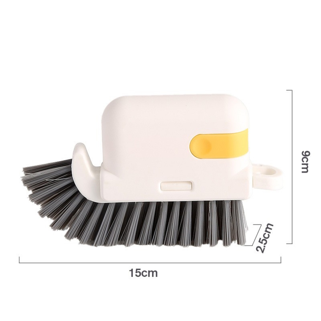 Perie Multifunctionala 3 in 1 de Curatare, Flippy, pentru Bucatarie, Vesela, Geamuri, Cap Detasabil, 9x15x2.5 cm, Galben