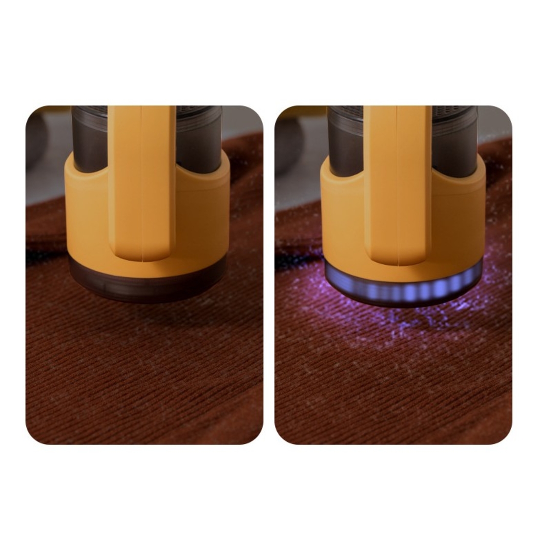 Aparat Pentru Curatat Scame, Par Si Praf, Flippy, cu LED, Pentru Diferite Tipuri De Material, Cu Lame Din Otel Inoxidabil, Compartiment de Depozitare, Maner Reglabil, 11x10.5x8.7 cm, Galben