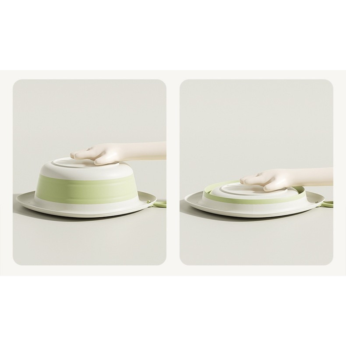 Cada Pliabila pentru Baie pentru Copii, Flippy, Cadita pentru Bebelusi, Model Romb cu Balon, Verde, 31.5x31.5x3.5 cm, 3L