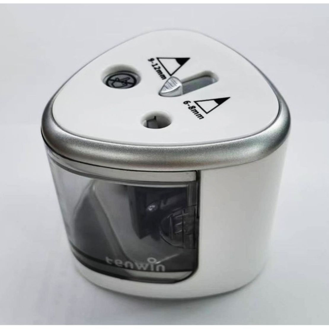 Ascutitoare Electrica cu 2 Gauri, Flippy, Gri, Baterii 4 x AA (neincluse), 7.5 x 7.5 x 7.5 cm, Gri