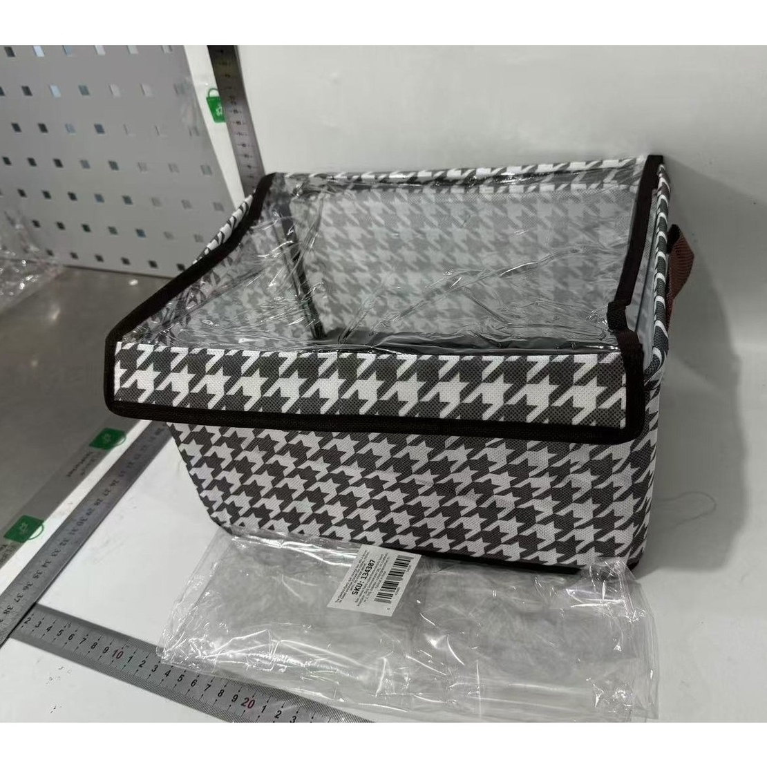 Cutie Depozitare, Flippy, Capac Transparent, Model In Carouri, Model Mic, Maro