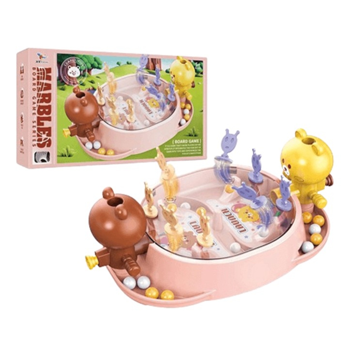 Jucarie Interactiva, Flippy, Model Ursuleti, Joc de Masa, +5 Ani, Portabil, 2 Jucatori, 19 x 7 x 11.3 cm, Roz