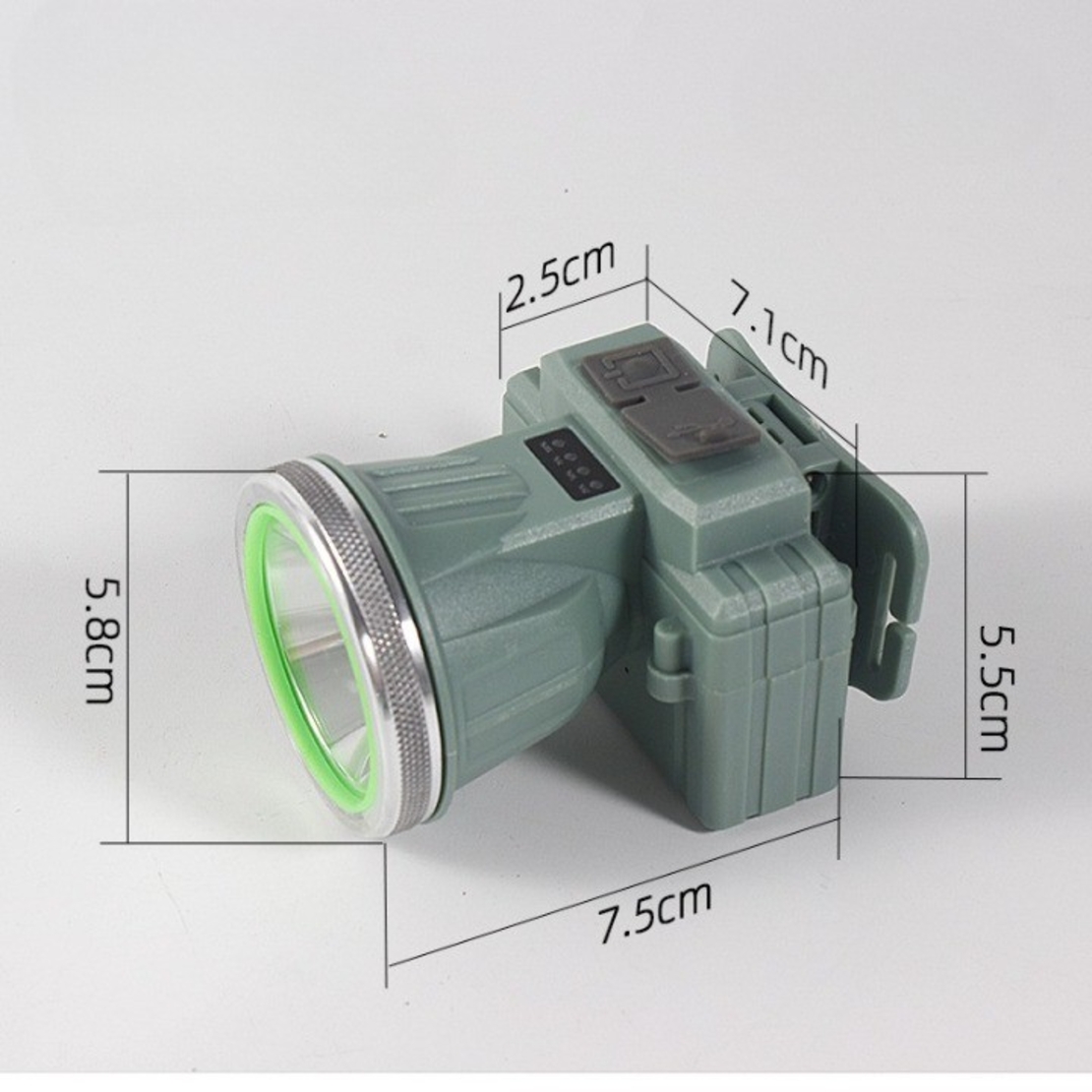 Lanterna LED de Montat pe Cap, Flippy, cu Raza Lunga de Zoom, Reincarcabila USB, Far Telescopic, Rezistent la Apa, Reglabil, pentru Pescuit in Aer Liber, Camping, Lumina Puternica, Lanterna, 7.5x5.8x5.5 cm, Verde