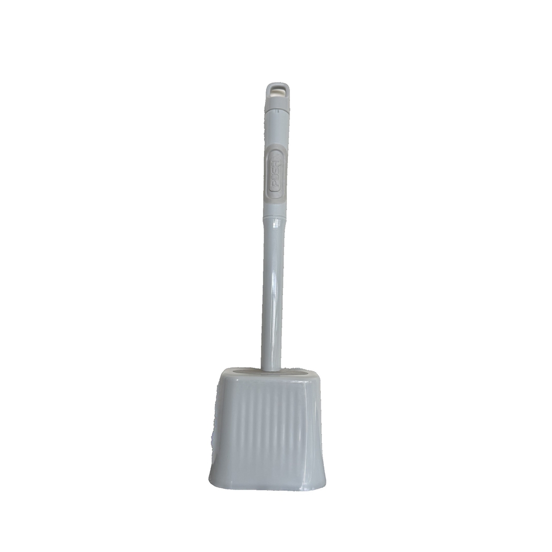 Perie de Toaleta, Flippy, cu Recipient pentru Lichid, perie din TPR, Montare fara Perfoare, 12 x 6.5 x 40 cm, Gri
