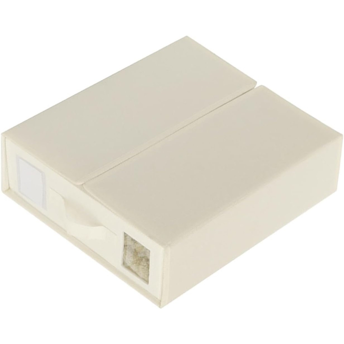 Cutie Depozitare Lenjerii de Pat, Flippy, Pliabila, Capacitate 18l, 38x33x12 cm, din Panza Oxford cu PP Incorporat, Fereastra Vizibila, Alb Ivoir