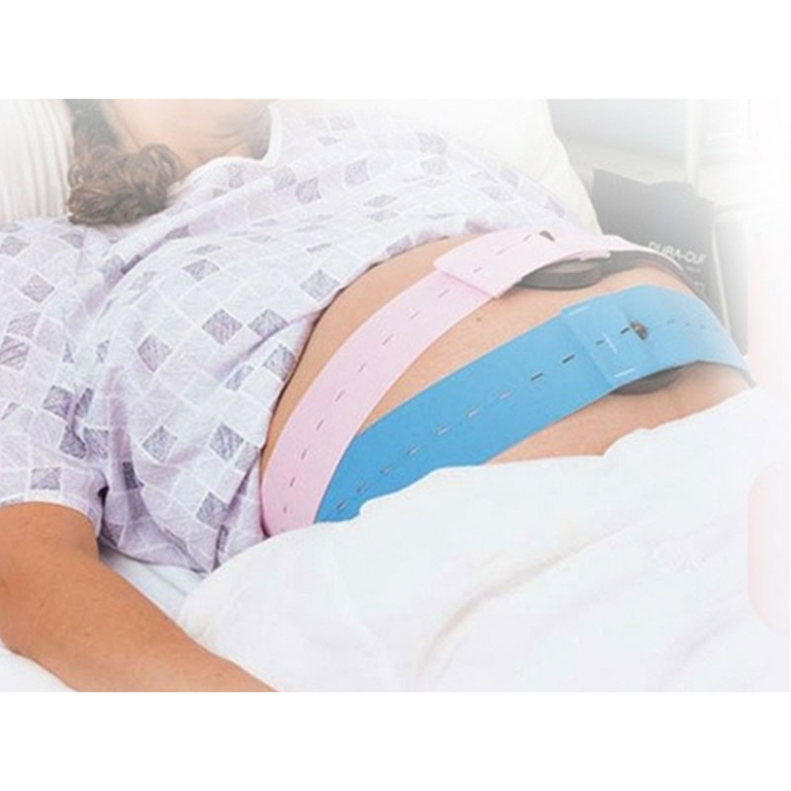 Set 2 Centuri de Monitorizare a Ritmului Cardiac Fetal, Flippy, Material Moale si Elastic, 6 x 130 cm, Albastru/Roz