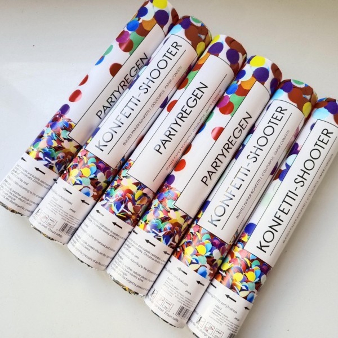 Tun de Confetti, 40 cm. Flippy, Model Konffetti Shooter, Paiete din Hartie, Multicolor