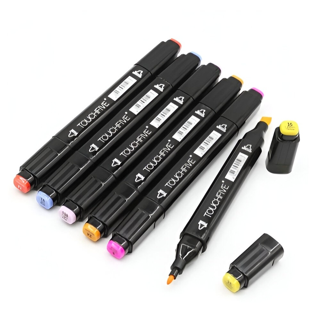 Set 60 Markere Duble cu Alcool Touch Room, Geanta Inclusa, Flippy, Model 1 Multicolor