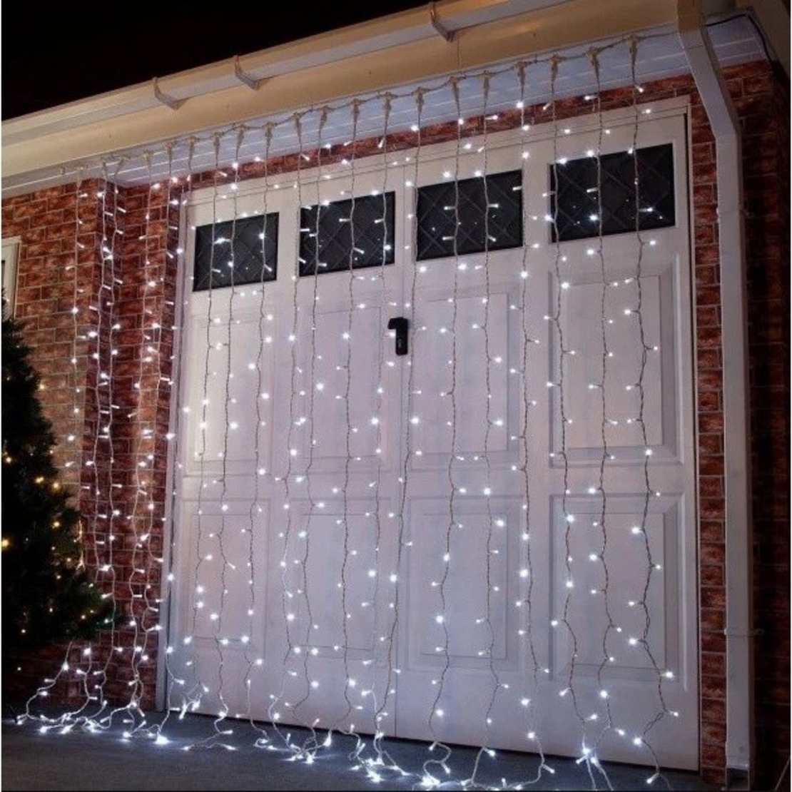 Instalatie de Craciun Tip Perdea Fir Transparent 3 X 2 m 240 Leduri Alb Rece 2783W
