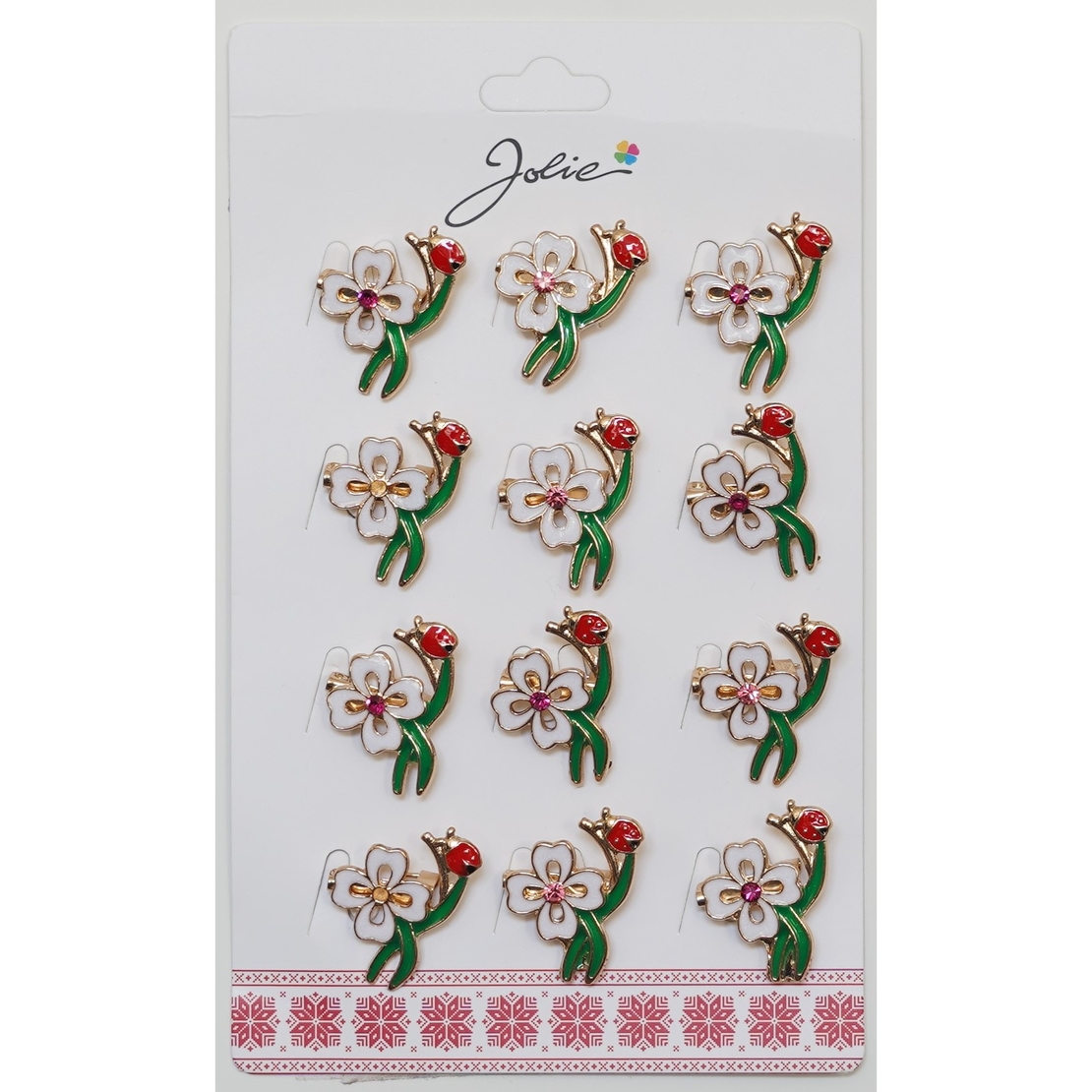 Set 12 Brose Martisor Primavara Trifoi cu Buburuza