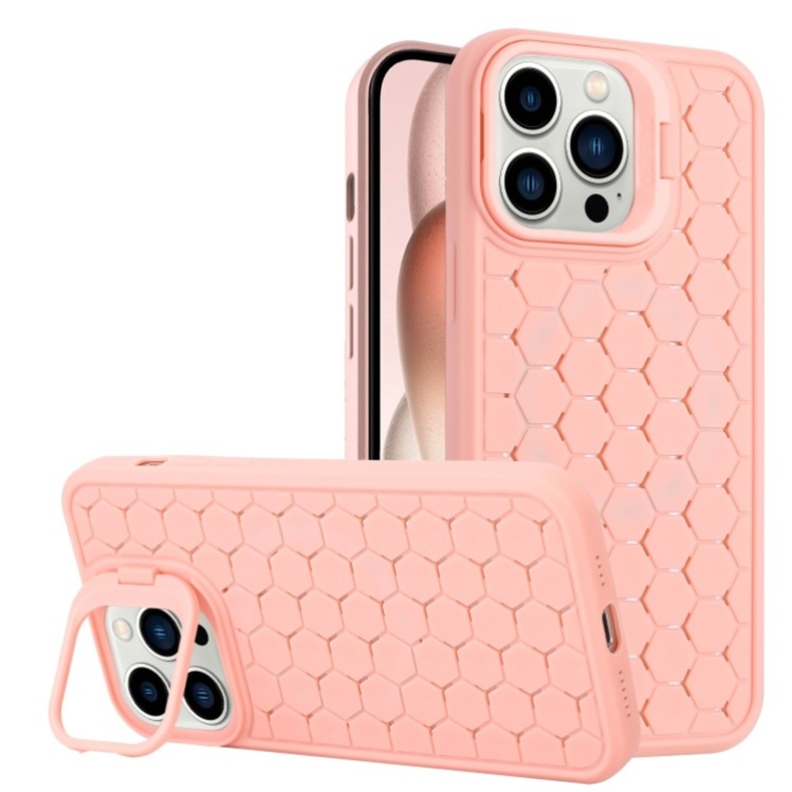 Husa de Protectie TPU, Flippy, pentru Apple iPhone 14, 3D Cube, cu Inel, Protectie Camera, Antisoc, Antizgariere, Antialunecare, Acoperire Completa, Roz